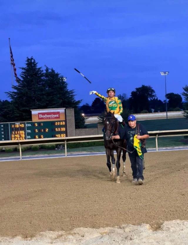 Heaven Street, took em gate to wire last night @racecharlestown to get the WIN under @yosoyboca! BIG thanks to our team for another great win. 🏇🏆👍